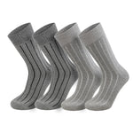 Brooklyn Socks thick cushioned cotton crew socks, mixed 4-pack of gray striped pairs