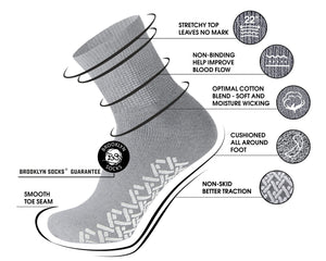 Non-Skid Diabetic Cotton Quarter Socks with Non Binding Top