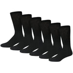 Black Diabetic Cotton Diabetic Crew Socks With Loose Top 6 Pack
