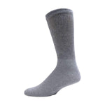 Gray Diabetic Crew Cotton Socks With Ribbed Nonbinding Top