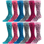 12 Pairs of Colorful Leopard Printed Knee High Socks