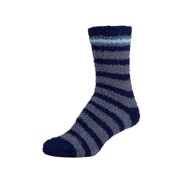 6 Pairs of Women's Fuzzy Soft Slipper Socks with Stripes, Size 9