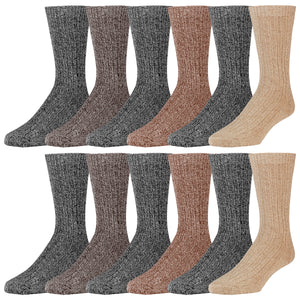Merino Wool Socks, Warm Crew Thermal Socks For Winter, Men's and Women's Extreme Cold Weather Socks, Dark Colors, Size 10-13