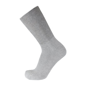 Gray Cotton Diabetic Crew Socks With Wide Nonbinding Top