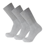Gray Cotton Diabetic Crew Socks With Wide Nonbinding Top 3 Pack