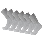 Gray Cotton Diabetic Crew Socks With Wide Nonbinding Top 6 Pack
