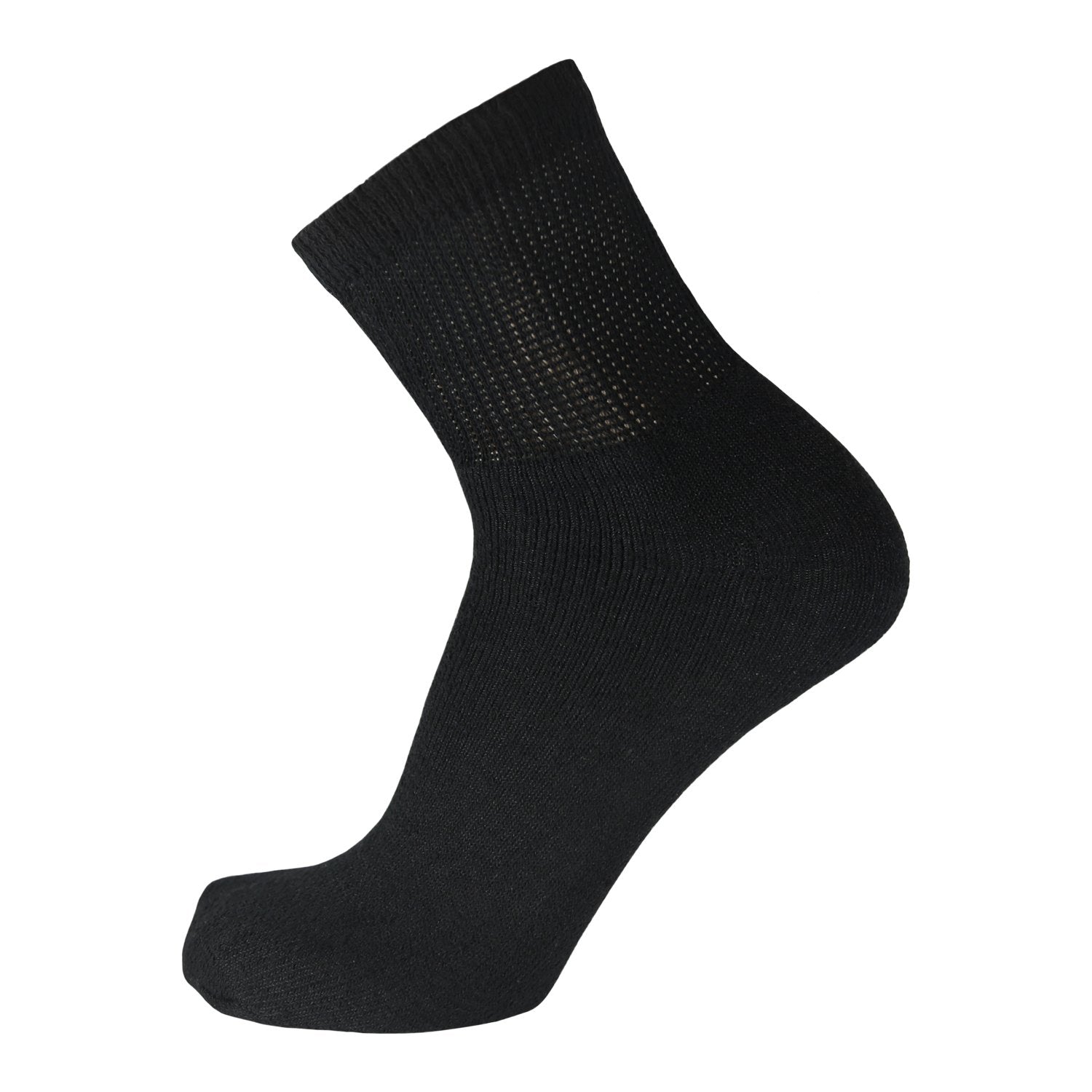 Black Non Binding Cotton Diabetic Ankle Socks
