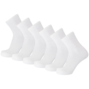Non Binding Diabetic White Ankle Socks 6 Pairs