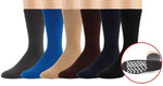 Men's Non Skid Diabetic Socks, Cotton With Rubber Gripper Bottom, Size 10-13