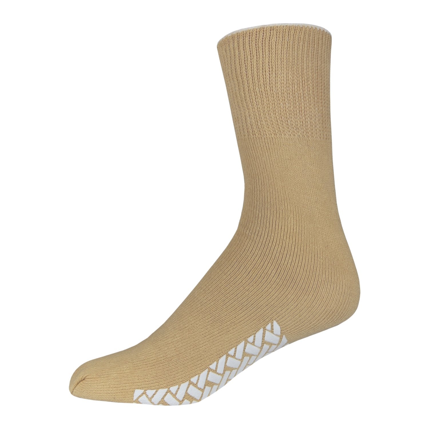 Men's Non Skid Diabetic Socks, Cotton With Rubber Gripper Bottom, Size 10-13