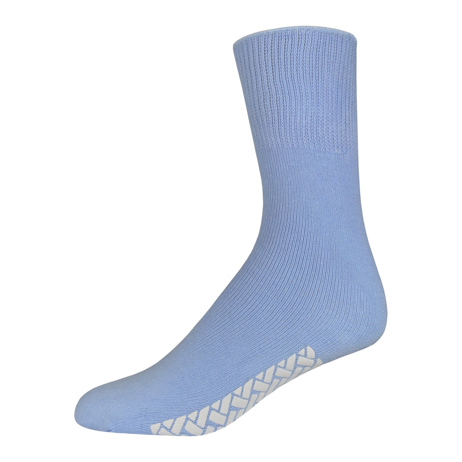 Blue Women's Hospital Socks With The Rubber On The Bottom Of Them And Loose Top