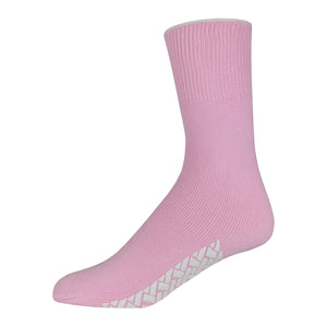 Pink Women's Hospital Socks With The Rubber On The Bottom Of Them And Loose Top