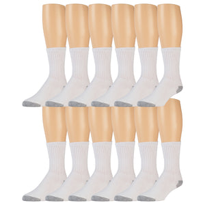 Men's Cotton Athletic Crew Sports Socks, Size 10-13