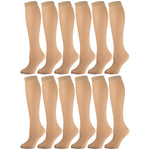 Women'S Opaque Trouser Socks Beige 12 Pairs