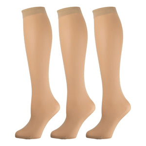 Women'S Opaque Trouser Socks Beige 3 Pairs