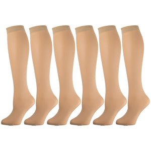 Women'S Opaque Trouser Socks Beige 6 Pairs