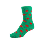 Women's Fuzzy Plush Holiday Slipper Socks, Assorted Fuzzy Christmas, Size 9-11