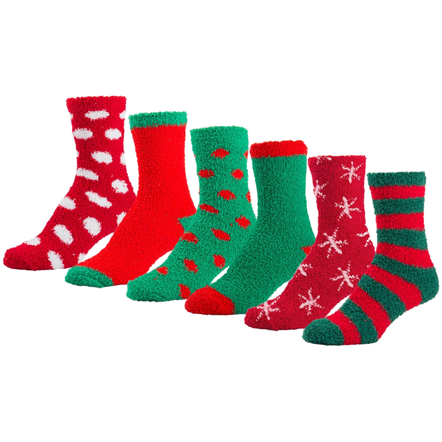 Women's Fuzzy Plush Holiday Slipper Socks, Assorted Fuzzy Christmas, S –  Brooklyn Socks