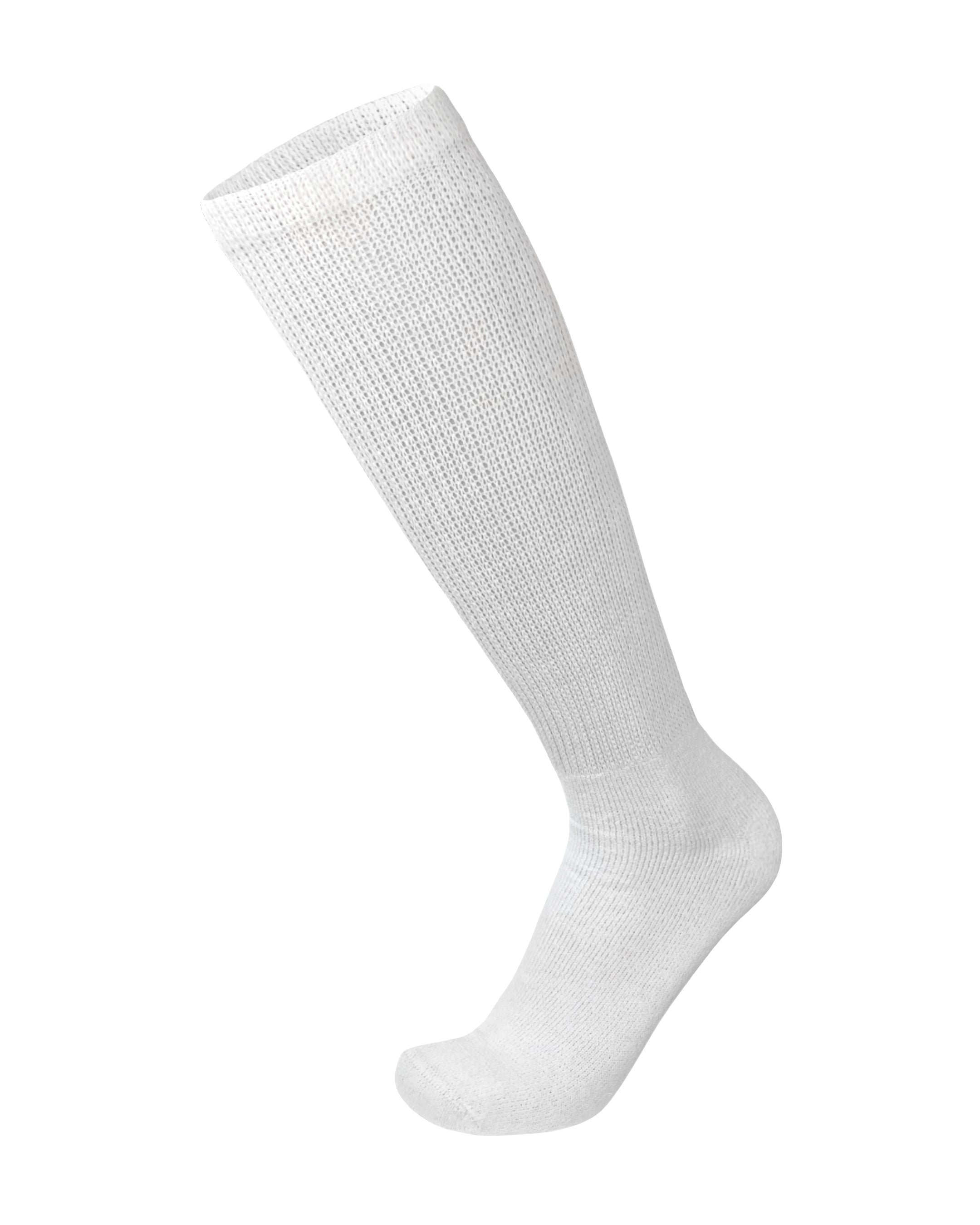Men's Diabetic Over the Calf Knee High Cotton Socks, 6 Pairs