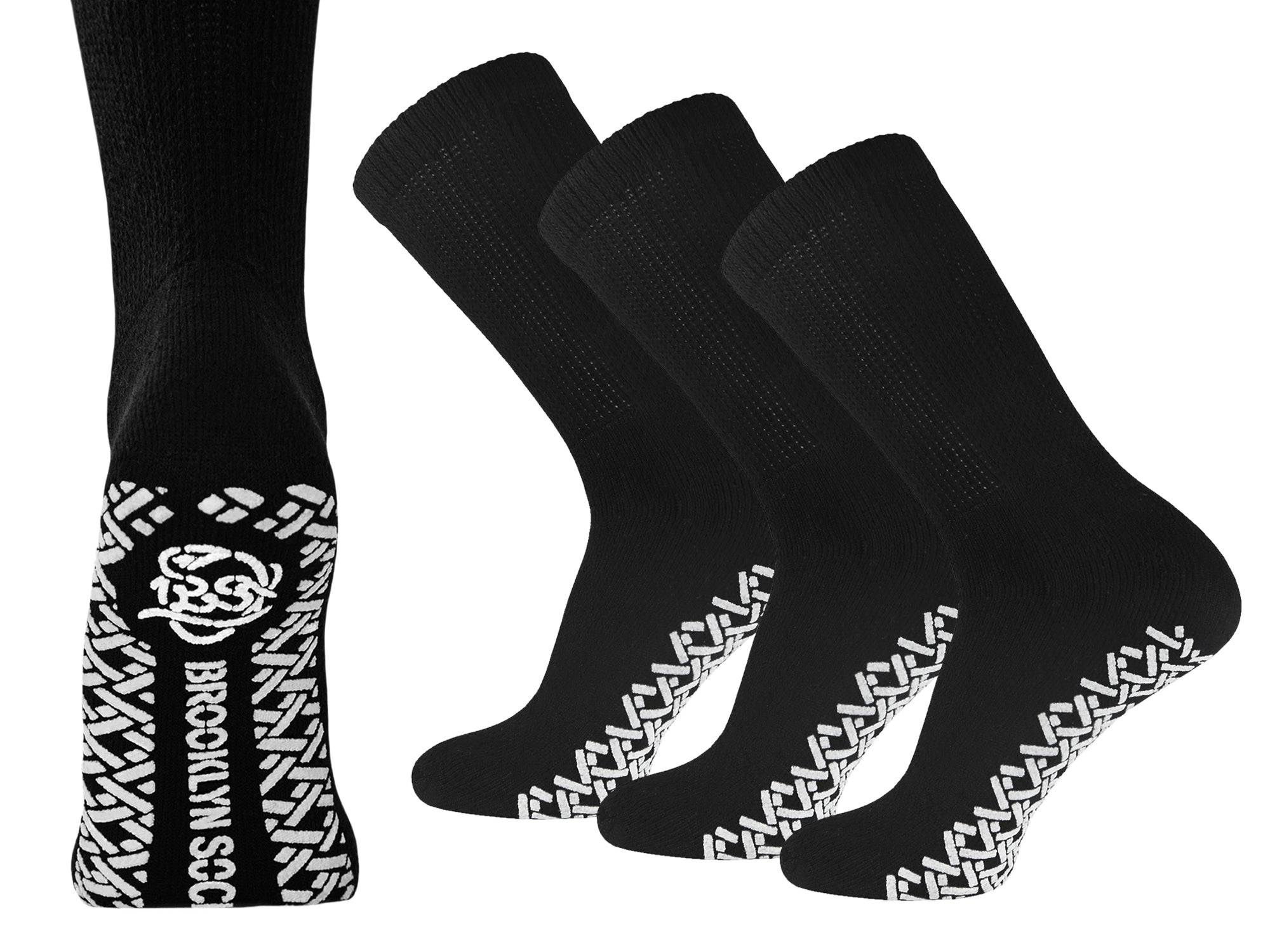 Non-Skid Diabetic Crew Socks with Gripper Bottom – Brooklyn Socks